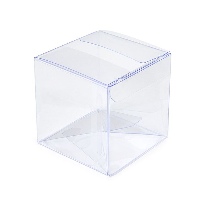 Boites cadeau plastique 6,4x6,4x6,4 cm Transparence Cristalline avec Pop & Lock (25 pièces) [PLB302]