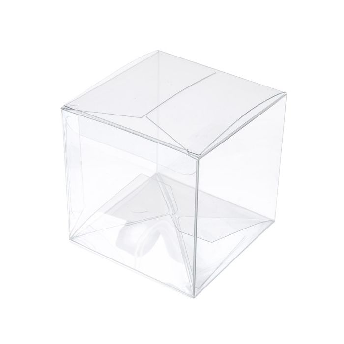 Boîtier cadeau à transparence cristalline avec fond pop up 7.6x7.6x7.6cm (25 Pièces) [PLB58]