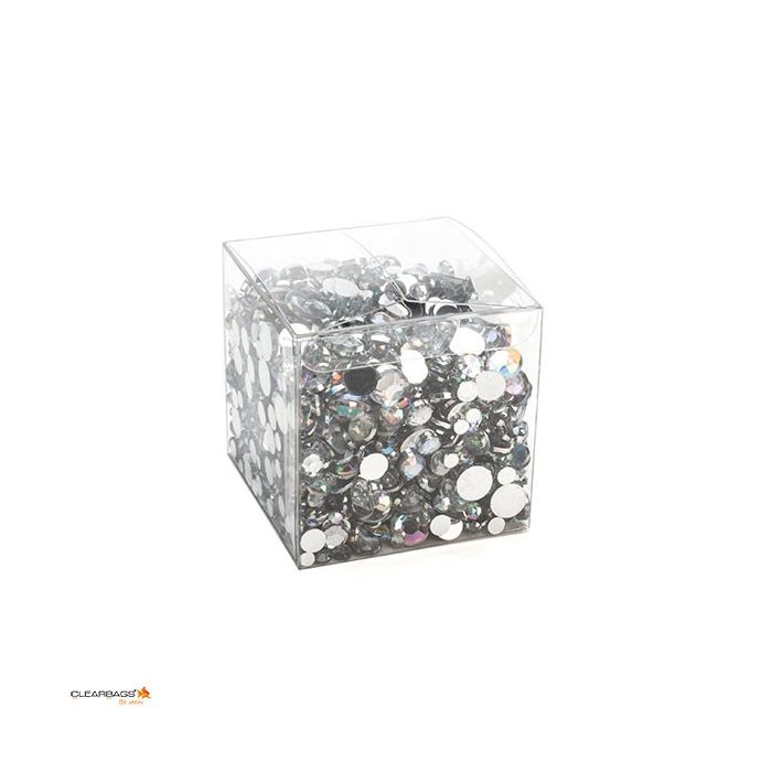 Boîtier cadeau à transparence cristalline avec fond pop up 7.6x7.6x7.6cm (25 Pièces) [PLB58]