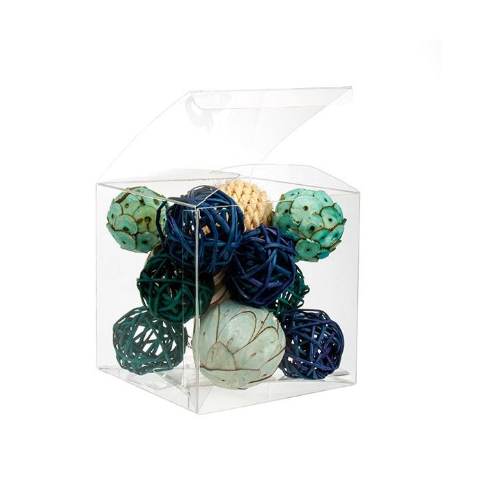 Boîtier cadeau à transparence cristalline avec fond pop up 12.7 x 12.7 x 12.7cm (25 Pièces) [PLB68]