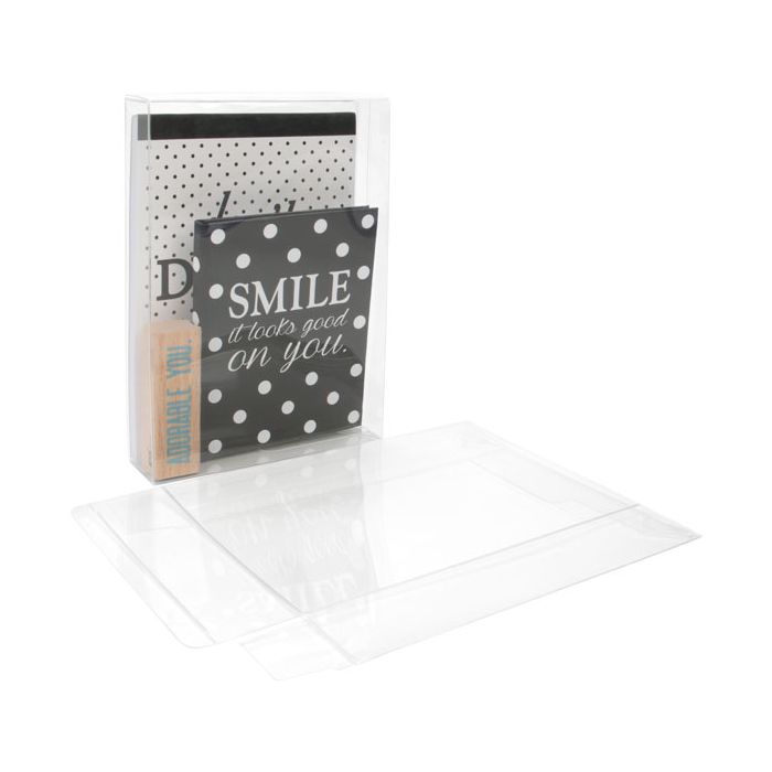 Boîtier cadeau à transparence cristalline avec fond pop up  13.7 x 3.8 x 18.7cm  (25 Pièces)  [PLB72]