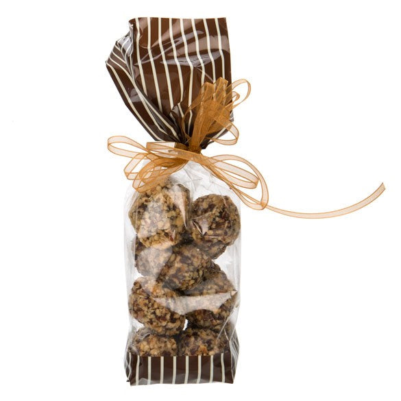 Sachet SOS imprimé avec rayures marron/crème 5.1x4.8x24.1 cm, (100 pièces) [G1BNC]