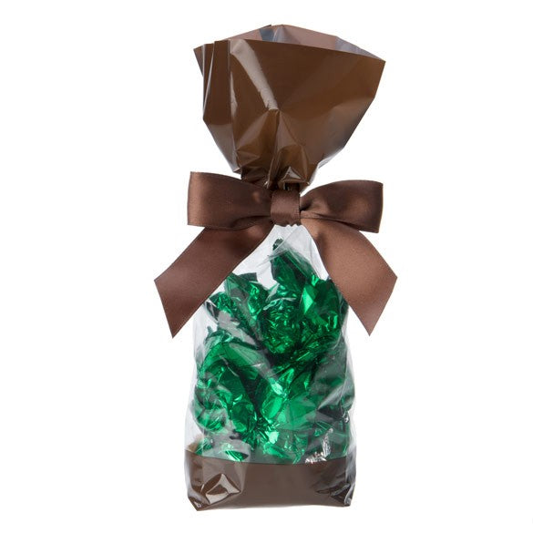 Sachet SOS imprimé transparent avec extrémités marron 6.7x4.8x27.3 cm (100 pièces) [G2BN]