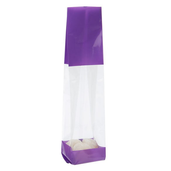 Sachet SOS imprimé avec extrémités violette 5,1x4,8x24,1 cm (100 pièces) [G1PL]