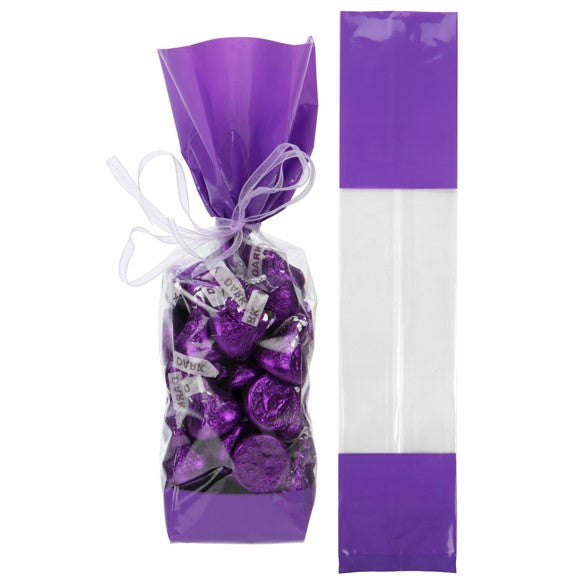 Sachet SOS imprimé avec extrémités violette 5,1x4,8x24,1 cm (100 pièces) [G1PL]