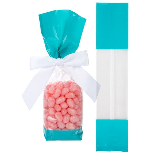 Sachet SOS imprimé avec extrémités turquoise 5,1x4,8x24,1 cm, (100 pièces) [G1TL]