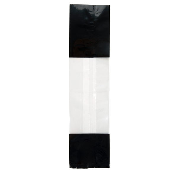Sachet SOS imprimé transparent avec extrémités noires 6.7x4.8x27.3 cm (100 pièces) [G2BK]