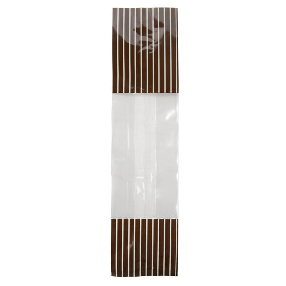 Sachet SOS imprimé avec rayures marrons/crèmes 6.7x4.8x27.3 cm (100 pièces) [G2BNC]