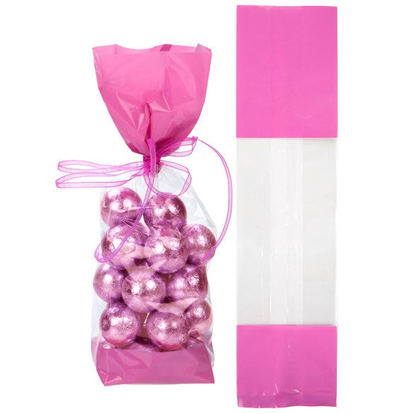 Sachet SOS imprimé transparent avec extrémités en roses 6.7x4.8x27.3 cm (100 pièces) [G2PK]
