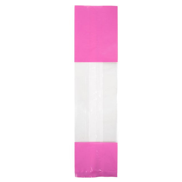Sachet SOS imprimé transparent avec extrémités en roses 6.7x4.8x27.3 cm (100 pièces) [G2PK]