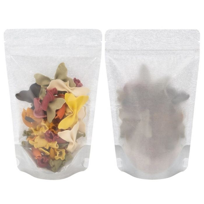 Doypack en papier de riz Transparent/Argent 13x7.9x20.6cm | 113g (100 pièces) [ZBGR3SC]