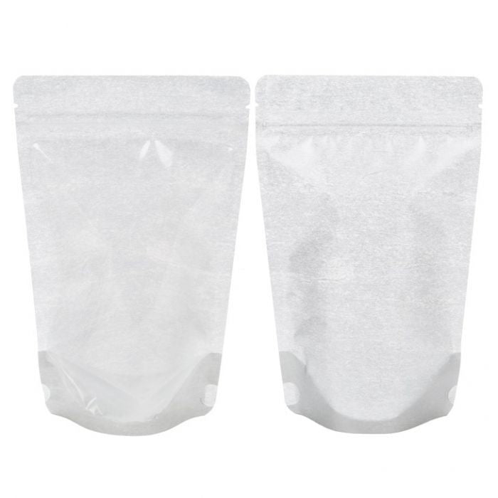 Doypack en papier de riz Transparent/Argent 13x7.9x20.6cm | 113g (100 pièces) [ZBGR3SC]