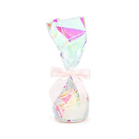 Plastic Bags round Bottom Iridescent 8,3x25,4 cm with paper insert