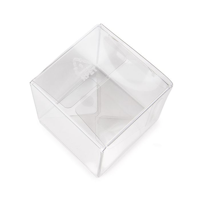 rPET Boîtier cadeau à transparence cristalline avec fond pop up 5.1x5.1x5.1cm (25 pieces) [PLB104R]