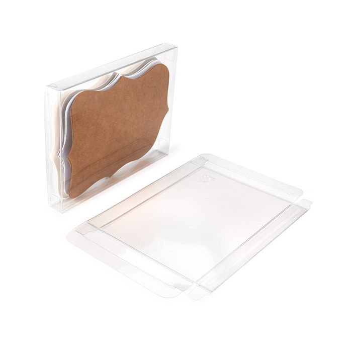 Boites cadeau rPET plastique à transparence cristalline 11.4x1.6x14.9 cm (25 pièces) [FB3R]
