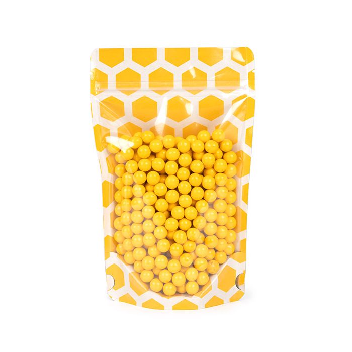 Doypack motif Nid d'abeille 13x7.9x20.6cm (25 pièces) [ZBGSW3HC]