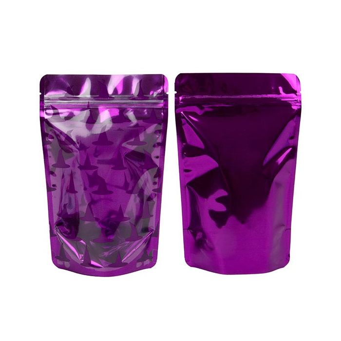 Doypack Chapeaux de sorcières violets imprimés 13x7,9x20,6cm (25 pièces) [ZBGW3HA]