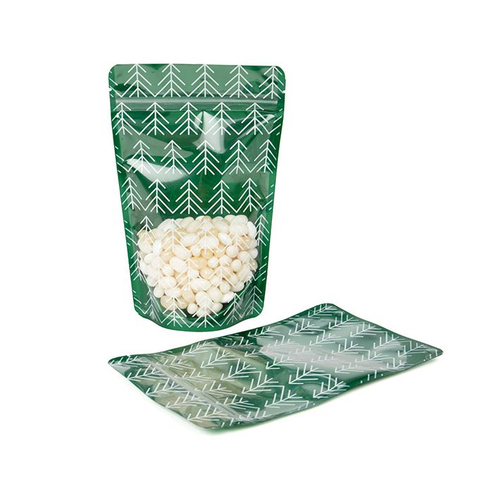 Doypack motif sapins 13x7.9x20.6cm (25 pièces) [ZBGW3T]