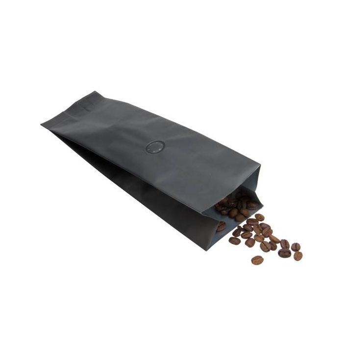 Sachet à café noir avec valve d'aération, 8x6x26 cm (50 pièces) [SGC1BM]