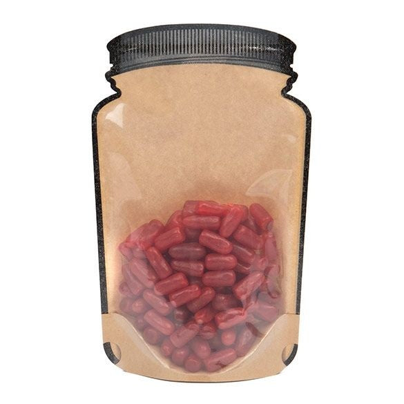 Kraft Jarre a cookie Doypack avec fond transparent 13x7.6x20.6 cm (100 Pieces) [SP3KC]