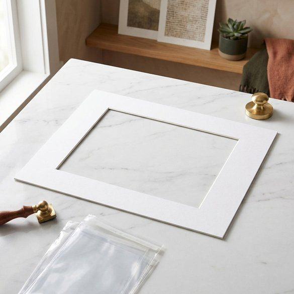 Passe partout Blanc 19 x 24cm pour le découpage intérieur. 27.9 x 35.6cm (10 Pièces) [MS20088]