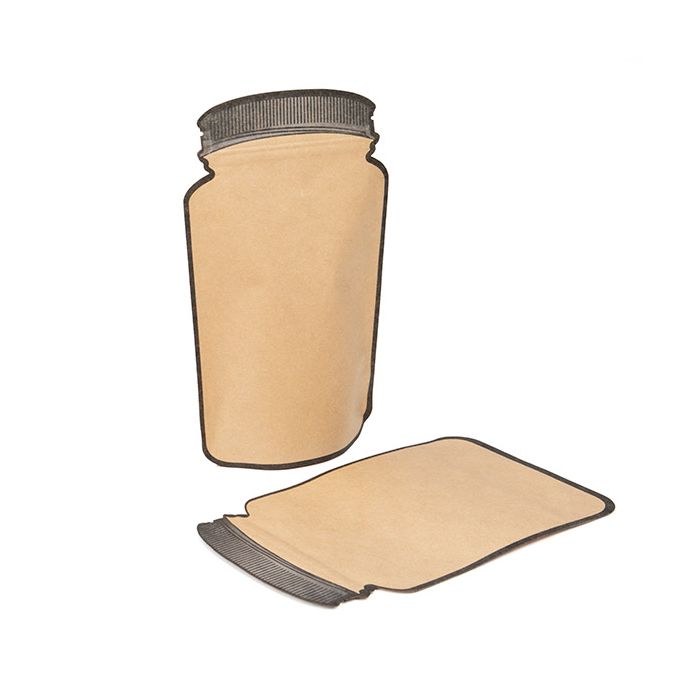 Mason Jar Formed Pouch Kraft 13x7,6x20,6 cm (100 pièces) [SP3KZ]