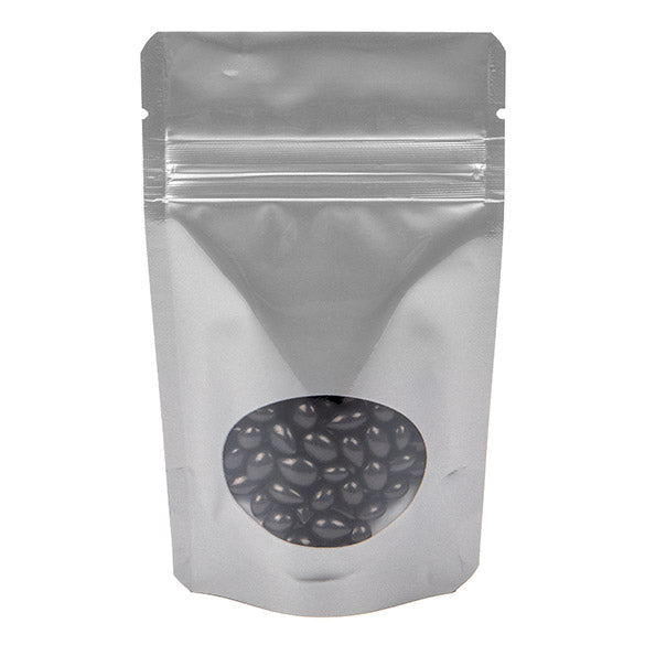 Doypack Argenté avec fenêtre ovale 8x5x13cm | 28g (100 pièces) [ZBGO1S]