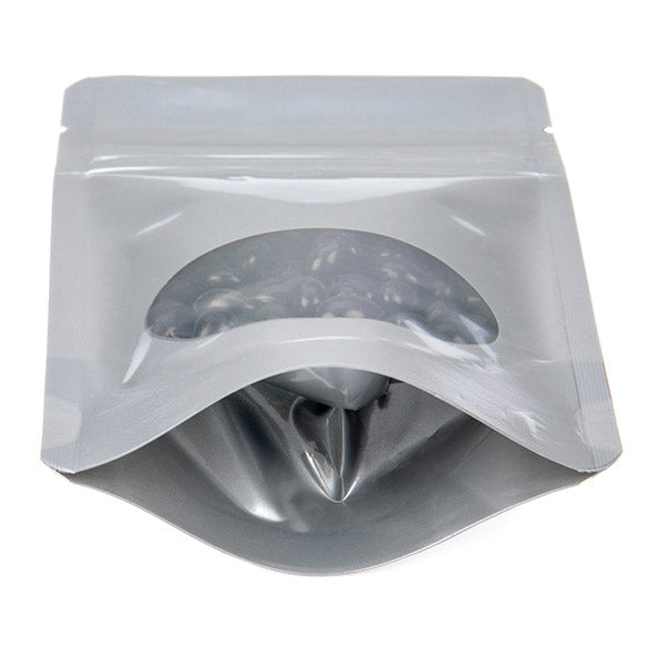 Doypack Argenté avec fenêtre ovale 8x5x13cm | 28g (100 pièces) [ZBGO1S]