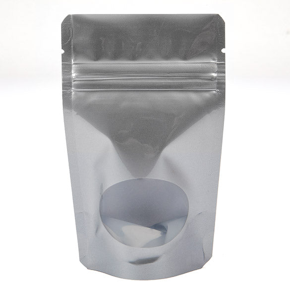 Doypack Argenté avec fenêtre ovale 8x5x13cm | 28g (100 pièces) [ZBGO1S]