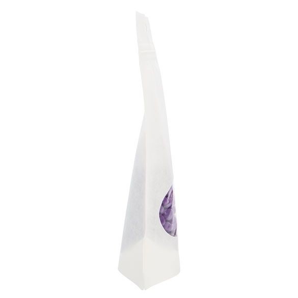 Doypack Compostable Blanc Kraft avec fenêtre ovale 13x7,9x20,6cm | 113g (100 pièces) [ZBGEO3W]