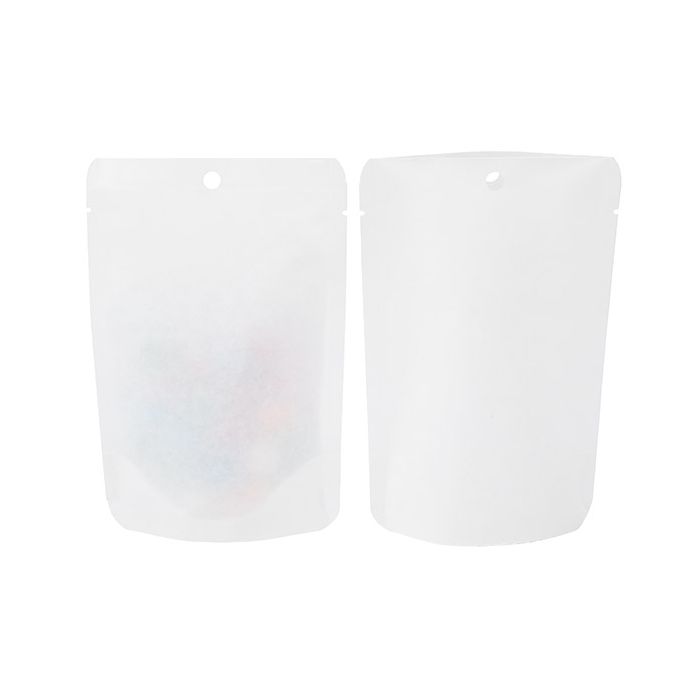 Sachet Doypack Ecologique Kraft Blanc 10,2x6x15,2 cm (100 pièces) [SUPEK2W]