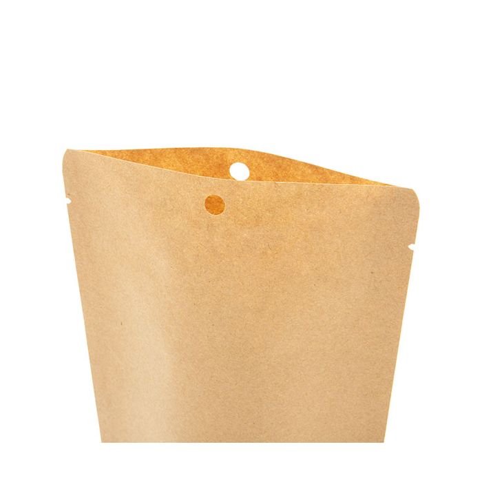 Doypack Compostable Kraft 14,9x8,9x23,2cm sans fermeture Zip | 312 grammes (100 pièces) [SUPEK7]