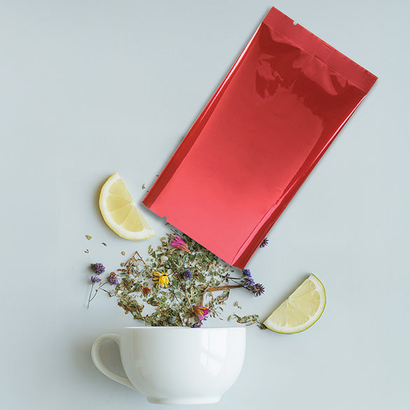 Sachet scellable à joint central laminé Qualité supérieure en rouge métallisé, 7.5x14 cm (100 pièces) [SVP35HR]
