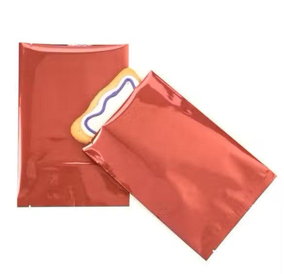 Plastic Bags Red 12.7x17.8cm Metallised and Sealable