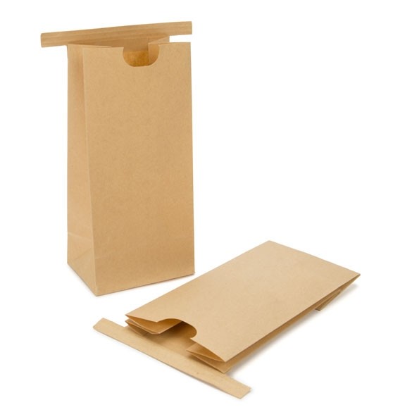 Sachet en Kraft brun refermable à attache métalique 8,6x6,4x19,7cm (100 pièces) [TTB1K]