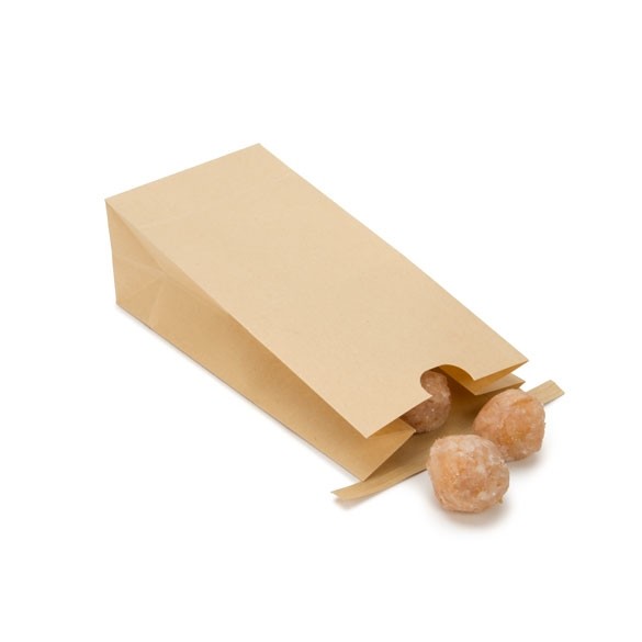 Sachet en Kraft brun refermable à attache métalique 8,6x6,4x19,7cm (100 pièces) [TTB1K]