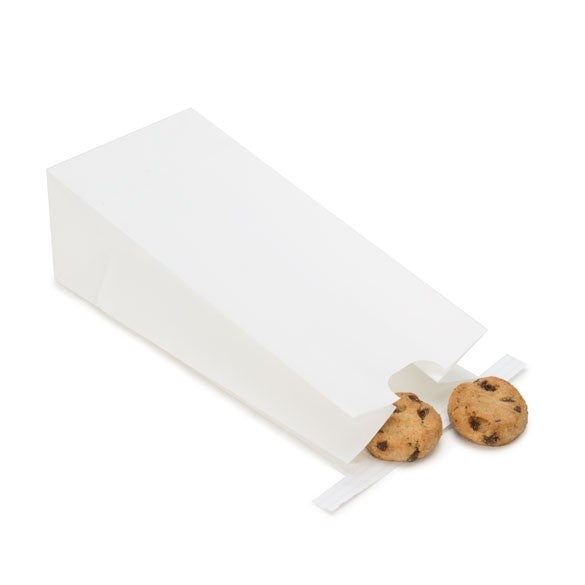 Sachet en Kraft blanc refermable à attache métalique 8,6x6,4x19,7 cm (100 pièces) [TTB1W]