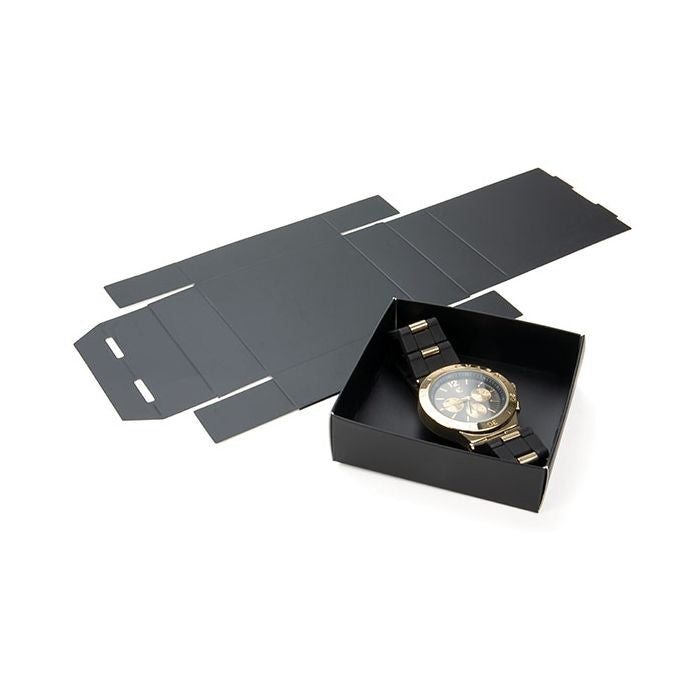 Petite Boite avec fond en carton noir kraft 7.9x2.5x8.3cm (25 Pièces) [BK356]