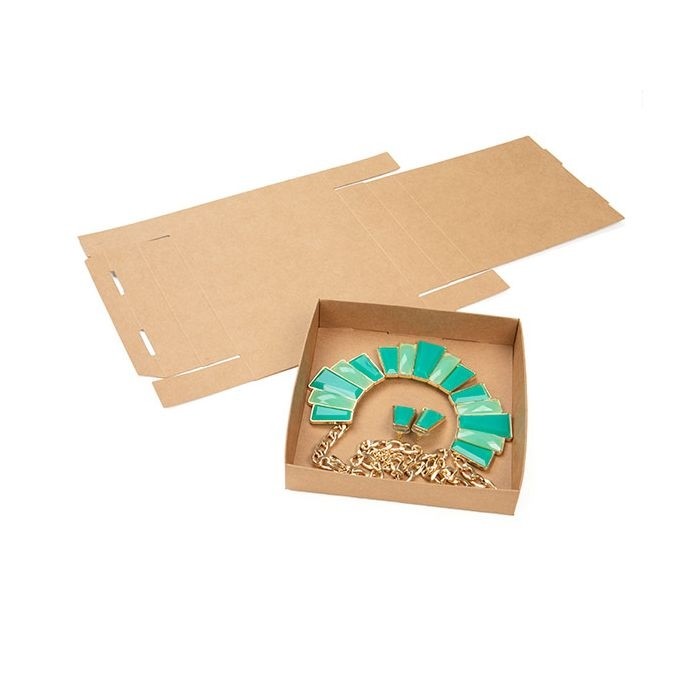 Petite Boite avec fond en carton kraft 13x2.5x13.3cm (25 Pièces) [KR357]