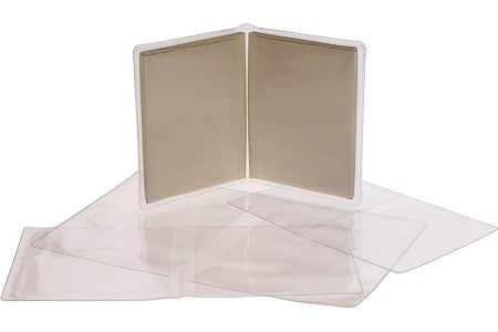 Pochettes vinyles style porte-monnaie pour cartes et enveloppes A6 17.5 x 27.0cm   (100 pièces)   [VINA6]