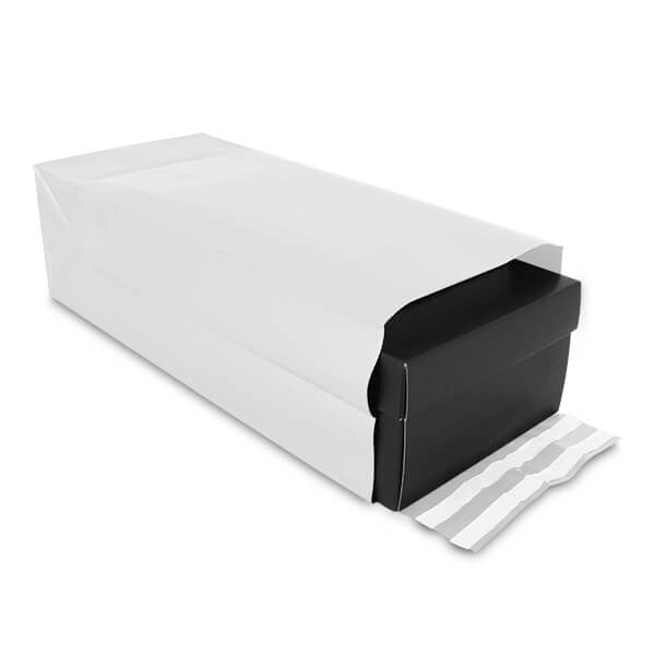 Enveloppe plastique 30 + 14 x 47 cm blanc (125 pcs) [FP-VZQ027]