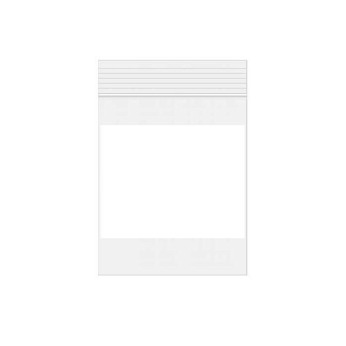 Sachet zip à transparence cristalline avec fenêtre d'écriture blanche 10x15 cm (100 pièces) [ZWC46]