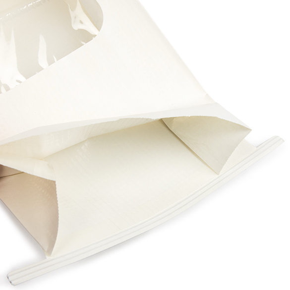Sac kraft blanc avec fermeture tin-tie et fenêtre 15,2x7x26,7 cm (100 pcs) [TTW3W]