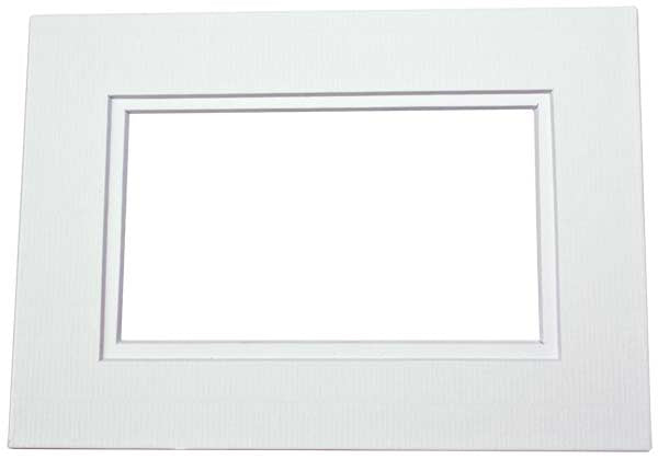 Double Passe Partout Blanc/Blanc 19 x 29cm pour le découpage intérieur. 30.5 x 40.6cm (10 Pièces) [MD20216]