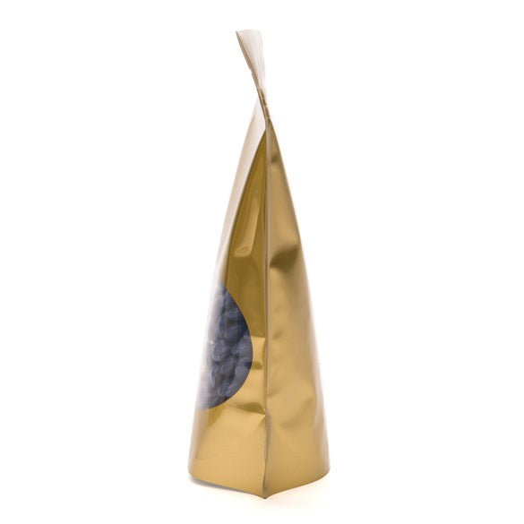 Doypack Or avec fenêtre ovale 13x7.9x20.6cm | 113g (100 pièces) [ZBGO3G]