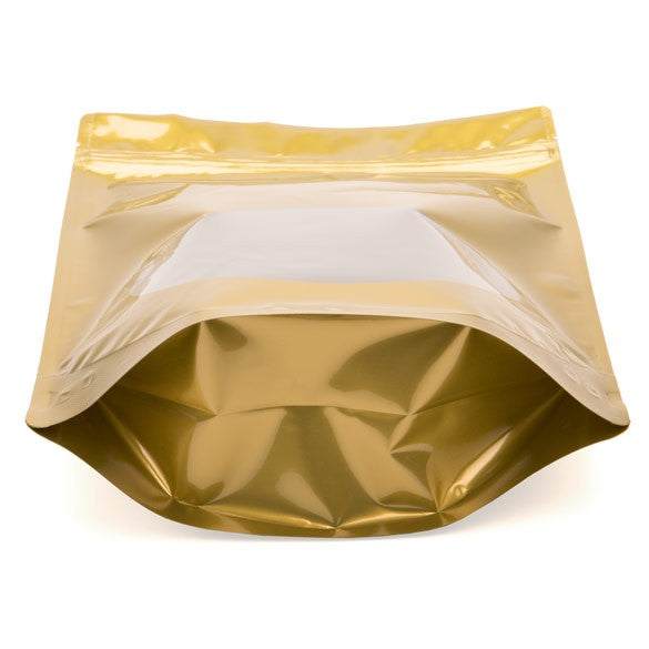 Doypack Or avec fenêtre ovale 21x8,9x29,2cm | 510g (100 pièces) [ZBGO5G]