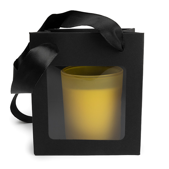 Sacs cadeaux noir avec fenêtre 10,2x7x11,4 cm (10 pcs) [GMBW1B]