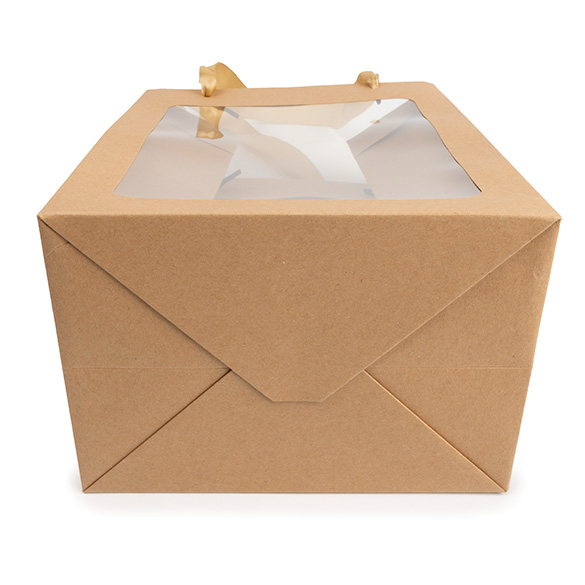 Sacs cadeaux kraft avec fenêtre 17,8x12,7x24,9 cm (10 pcs) [GMBW2K]