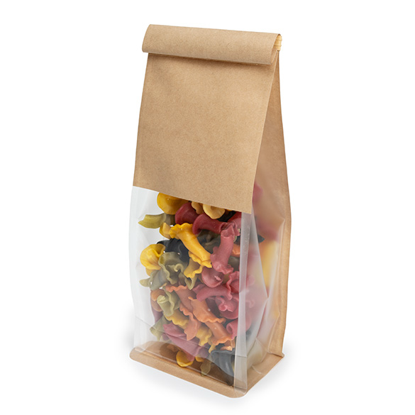 Sac à fond plat kraft avec fermeture tin-tie et soufflets 8,9x6,4x25,4 cm (100 pcs) [TTGB1K]
