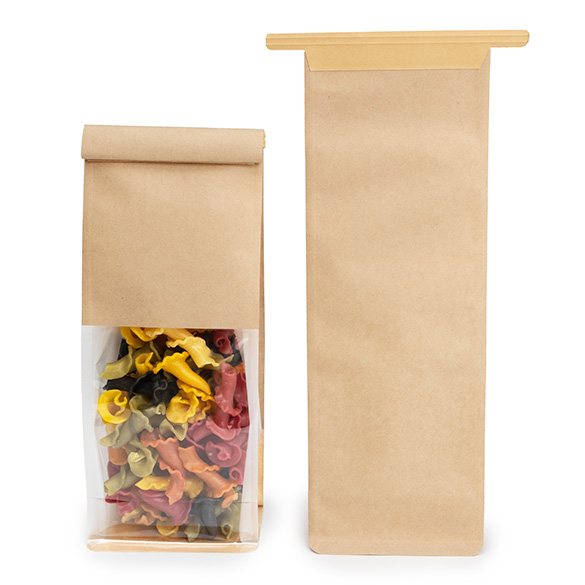 Sac à fond plat kraft avec fermeture tin-tie et soufflets 8,9x6,4x25,4 cm (100 pcs) [TTGB1K]